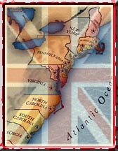 13 colonies with British flag overlay